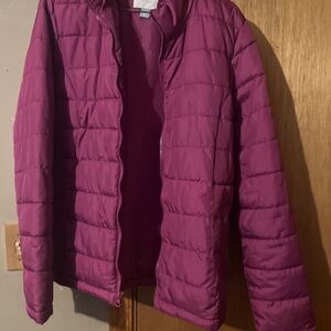 Old Navy Magenta Quilted Puffer Jacket